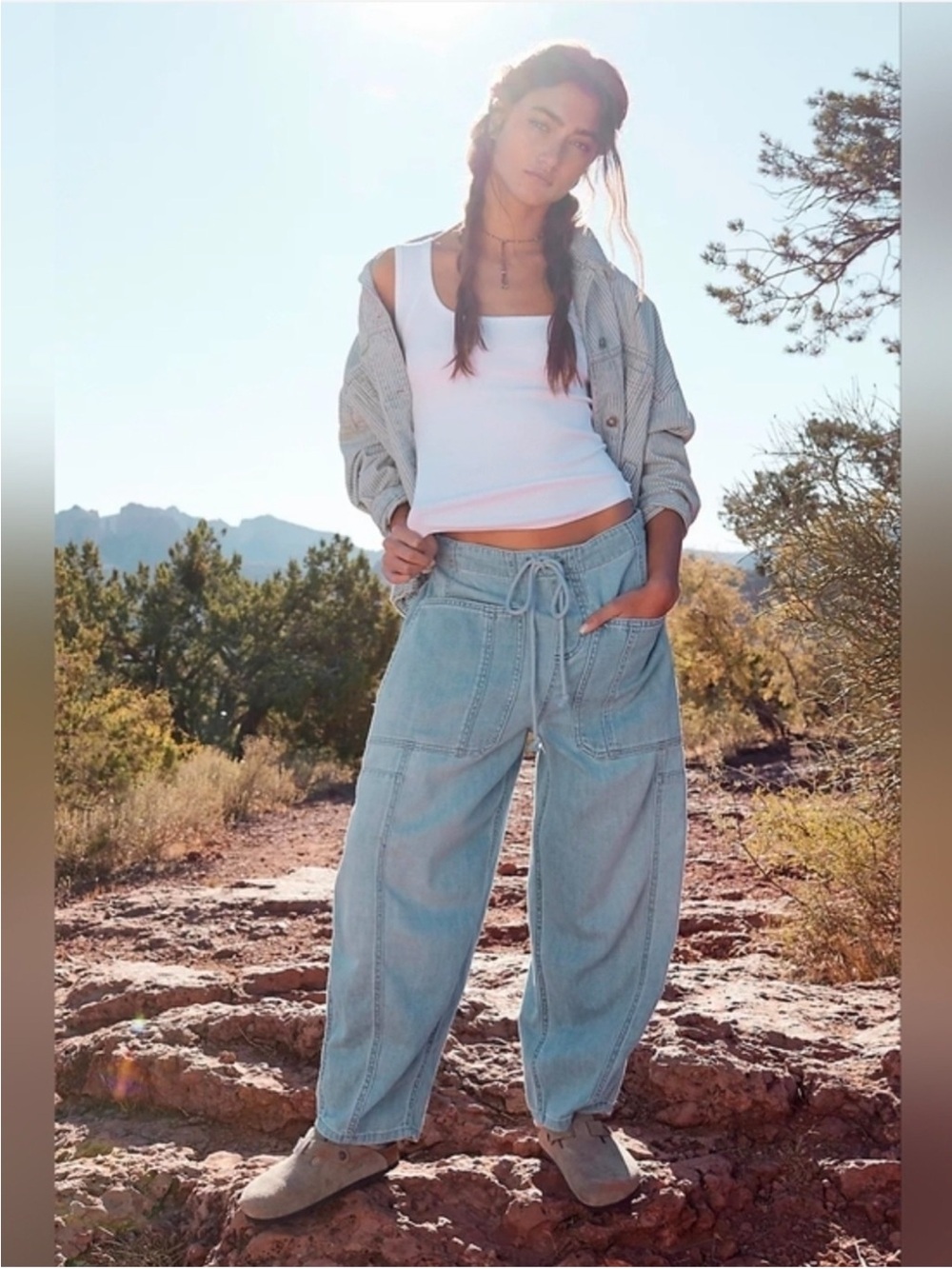 ⭐️We The Free Silverton Pull On Barrel Jeans Drawstring ⭐️